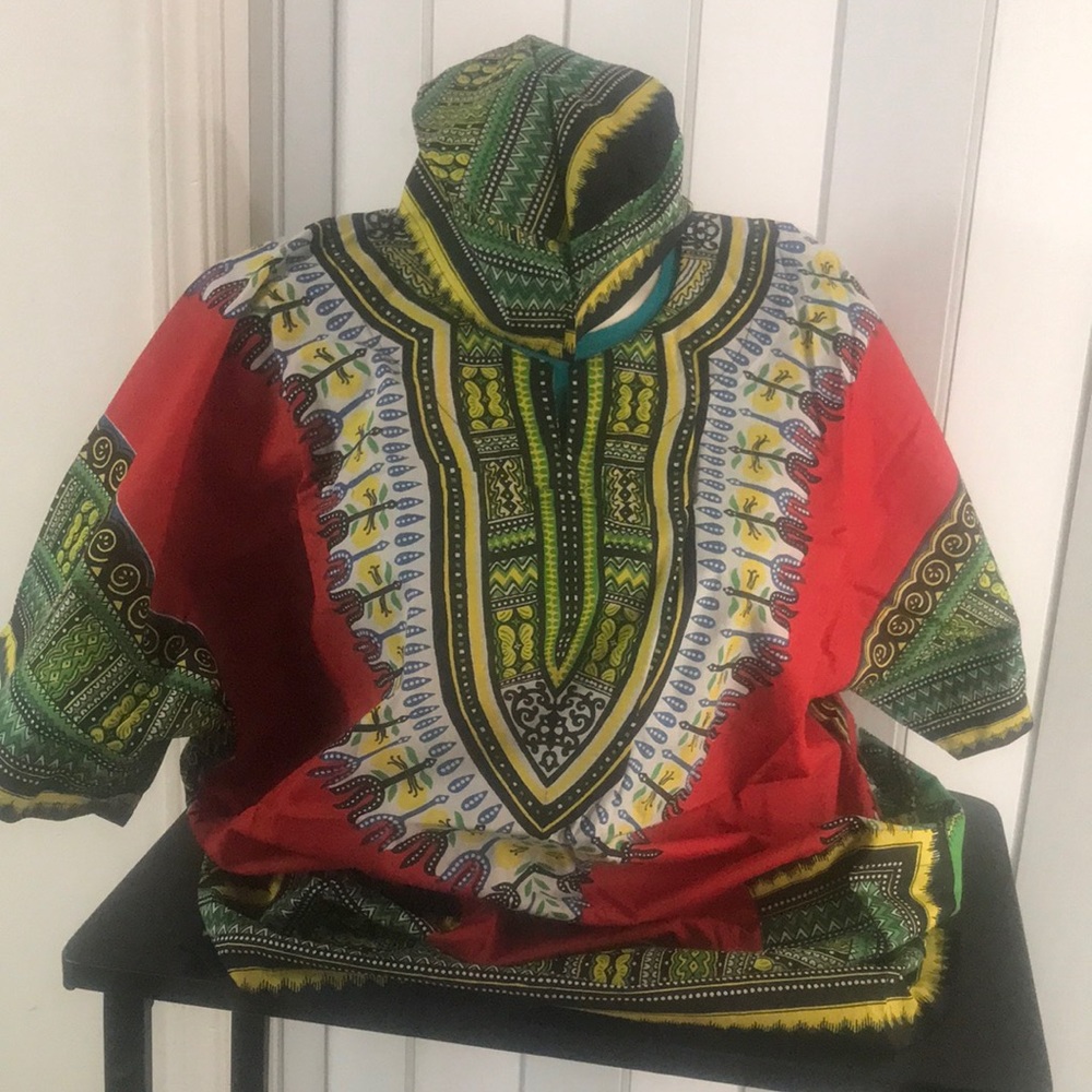 African Dashiki Tunic with Cap